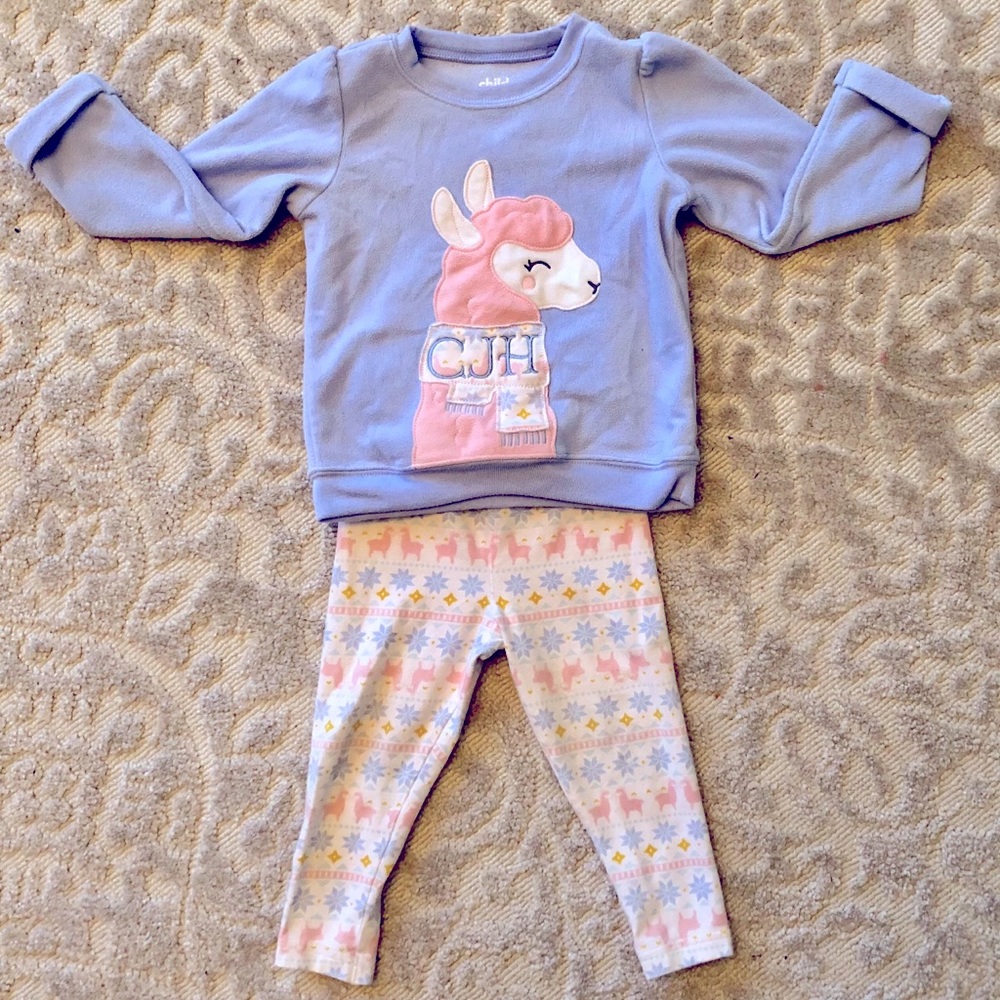 CJH Monogrammed Llama Winter Outfit